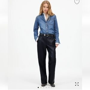 Madewell Faux Leather Low Slung Baggy Pants NT149 NWT Size 30